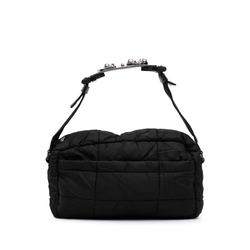 Prada Quilted Tessuto Messenger Bag Black Very good condition - Front View