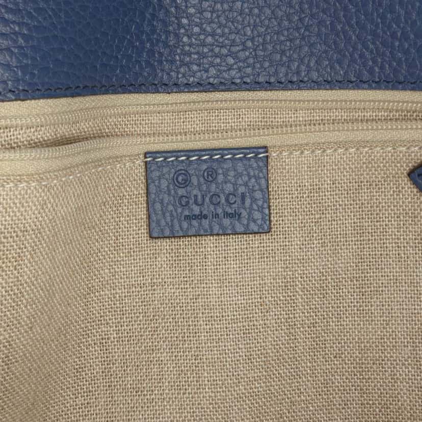 Gucci Medium Dollar Calfskin Interlocking G Crossbody Blue Leather Good condition - Box View