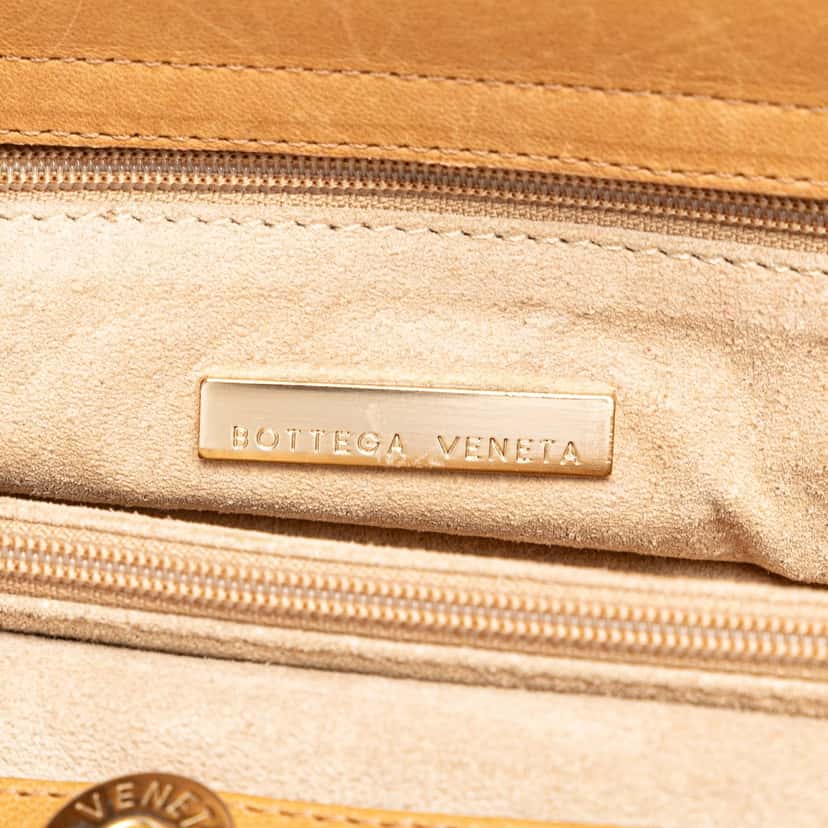 Bottega Veneta Lambskin Intrecciato Satchel Brown Leather Good condition - Box View