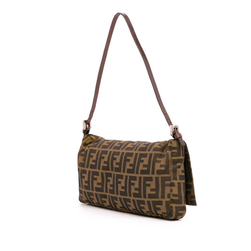 Fendi Zucca Canvas Shoulder Bag Brown Canvas Good condition - Back View