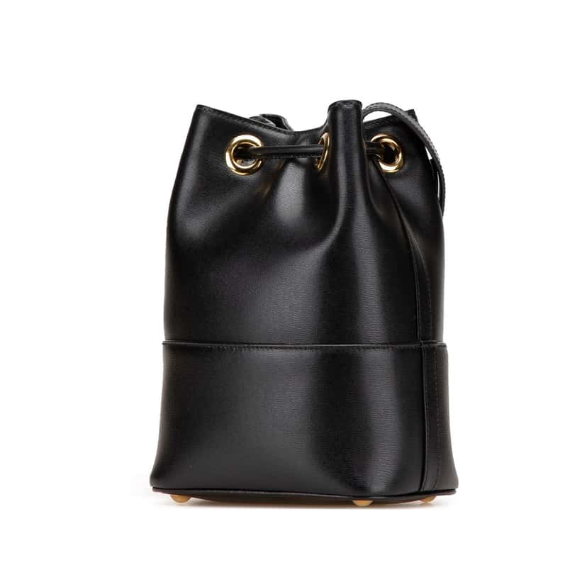 Salvatore Ferragamo Leather Gancini City Bucket Bag Black Leather Good condition - Back View