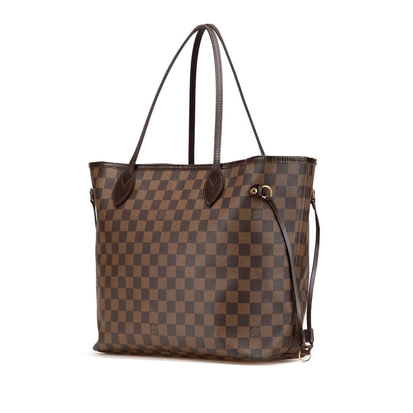 Louis Vuitton Damier Ebene Neverfull MM Brown Canvas Good condition - Back View