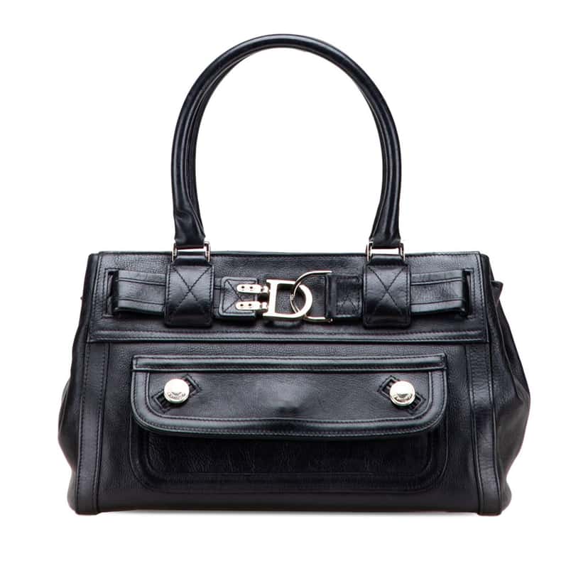 Dior Leather Flight Handbag Black Leather Good condition - Front View