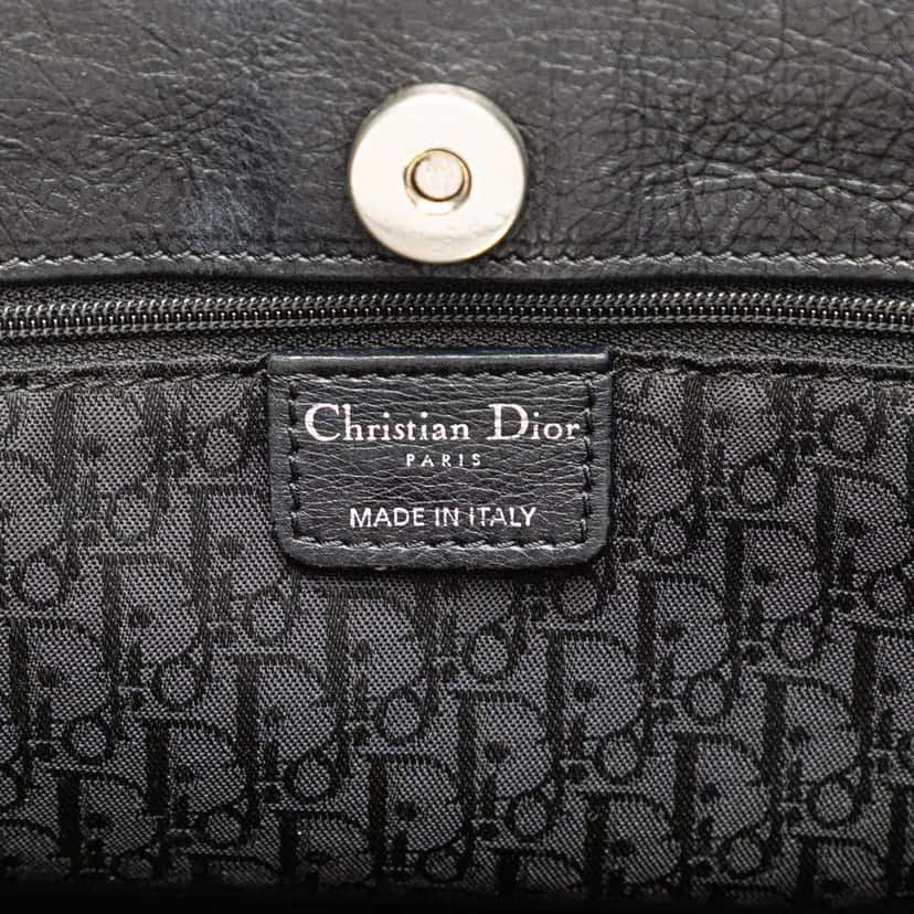 Dior Leather Flight Handbag Black Leather Good condition - Box View