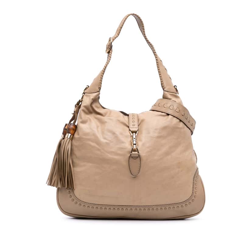 Gucci Large Calfskin New Jackie Satchel Brown Leather Good condition - Front View
