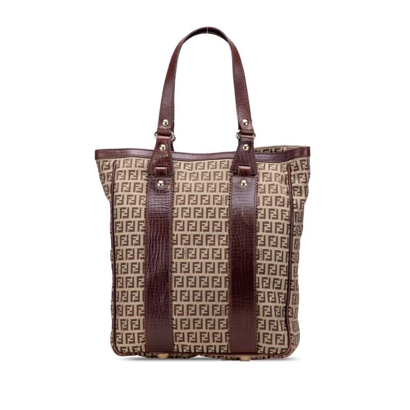 Fendi Zucchino Canvas Tote Brown Canvas Good condition - Front View