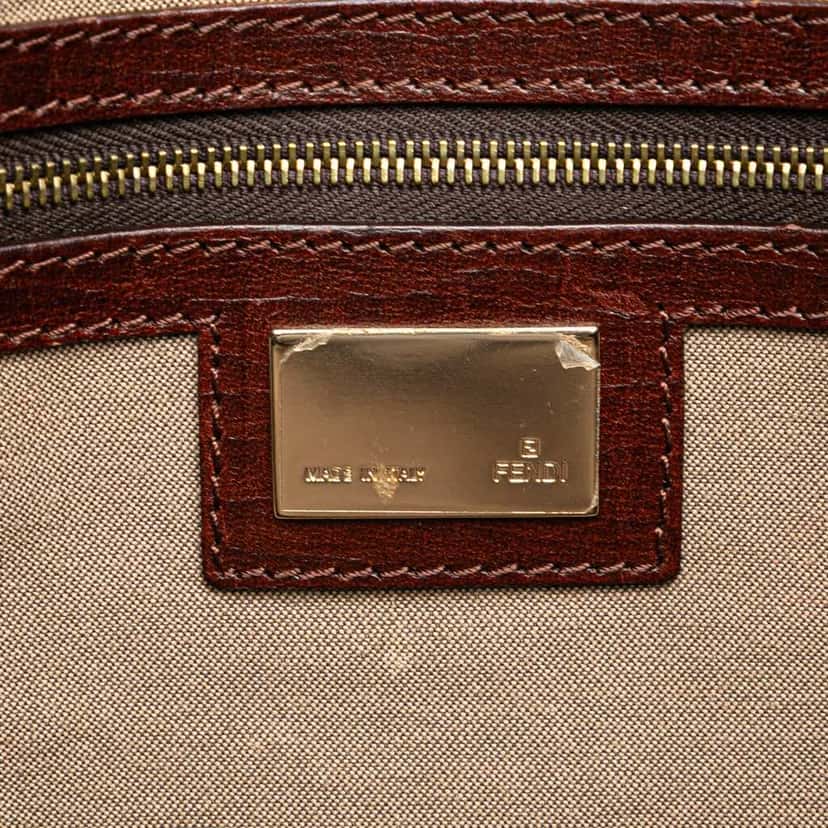 Fendi Zucchino Canvas Tote Brown Canvas Good condition - Box View
