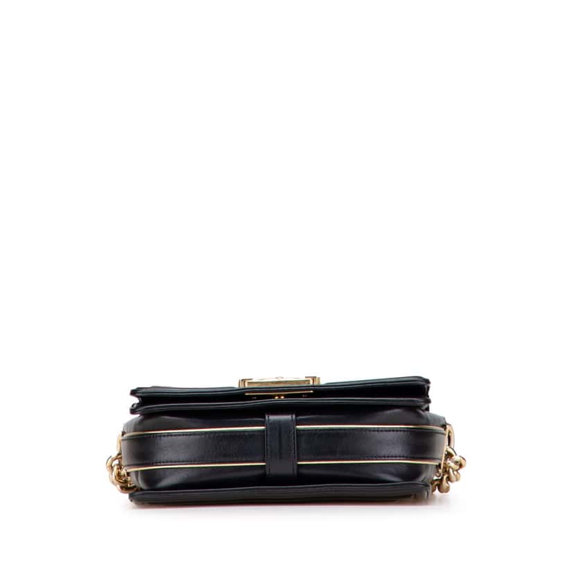Chanel Small Braided Sheepskin Boy Flap Black Leather Good condition - Inside View