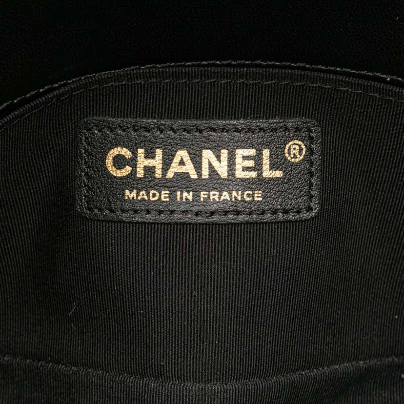 Chanel Small Braided Sheepskin Boy Flap Black Leather Good condition - Box View