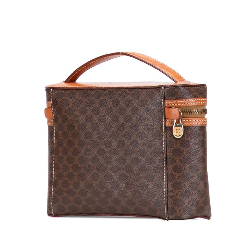 Celine Macadam Coated Canvas Vanity Bag Brown Canvas Good condition - Back View