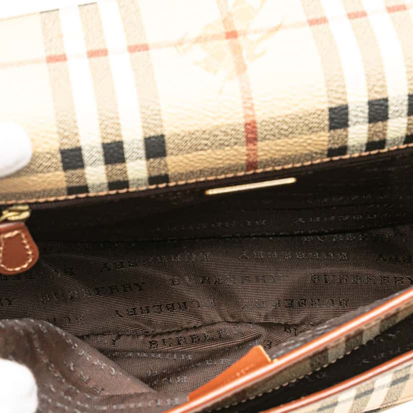 Burberry Haymarket Check Coated Canvas Crossbody Brown Canvas Good condition - Model View