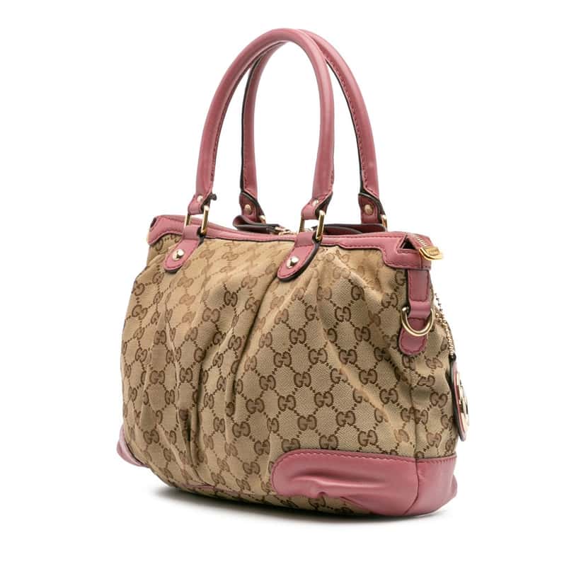 Gucci GG Canvas Sukey Satchel Brown Canvas Good condition - Back View