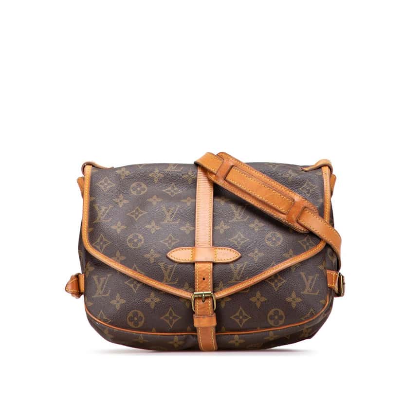 Louis Vuitton Monogram Saumur 30 Brown Canvas Fair condition - Front View
