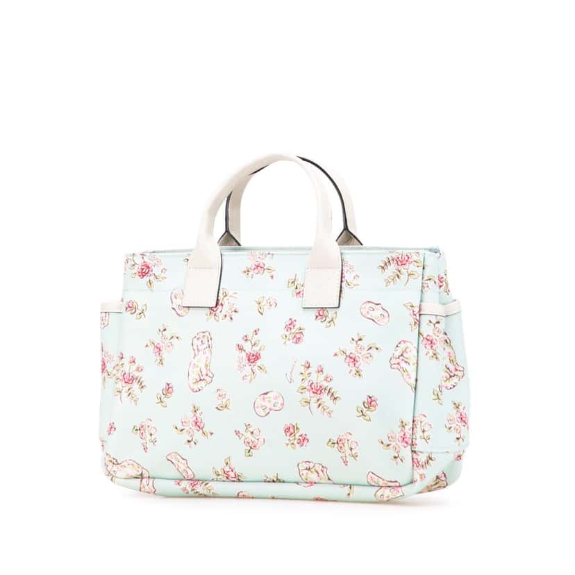 Gucci Small Floral Canvas Childrens Tote Green Canvas Good condition - Back View