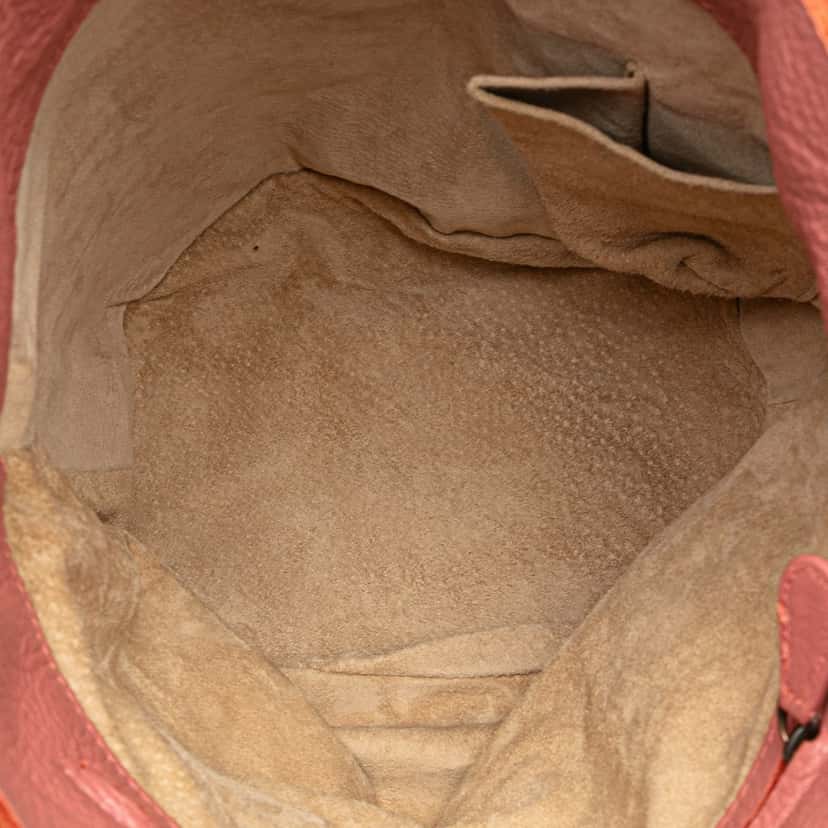 Bottega Veneta Small Intrecciato Trimmed Cervo Bucket Bag Pink Leather Very good condition - Model View