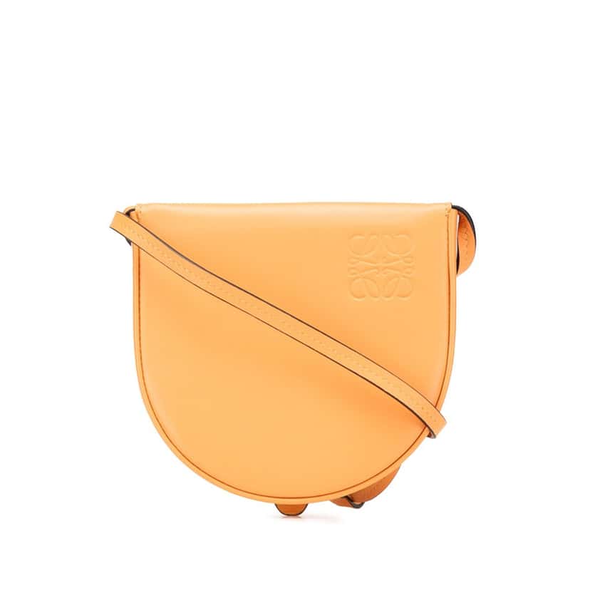 Loewe Small Soft Calfskin Heel Pouch Orange Leather Very good condition - Front View