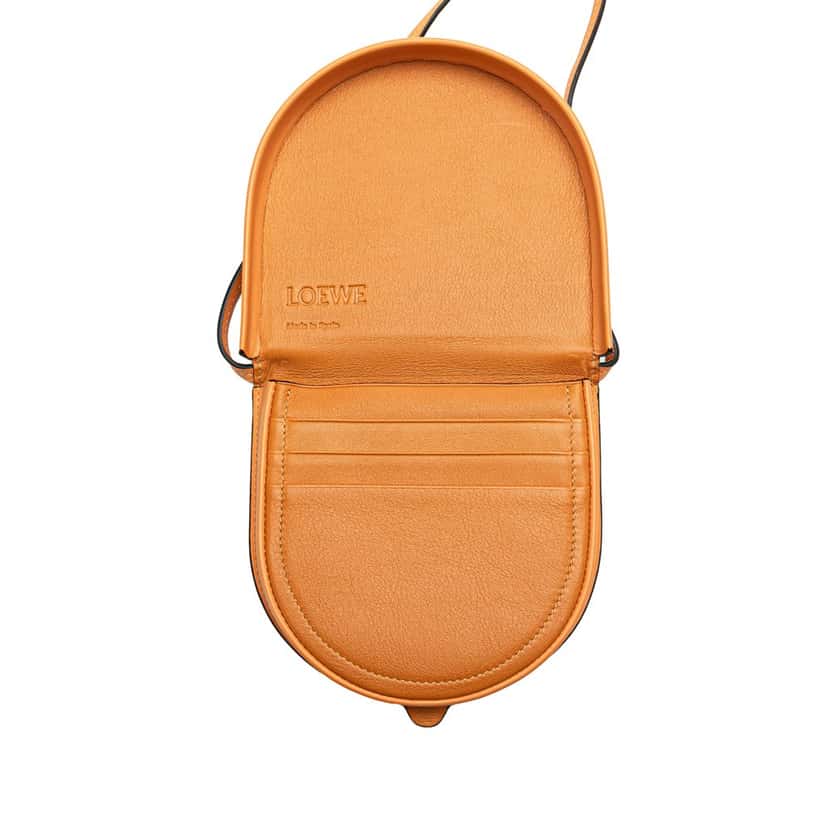 Loewe Small Soft Calfskin Heel Pouch Orange Leather Very good condition - Model View