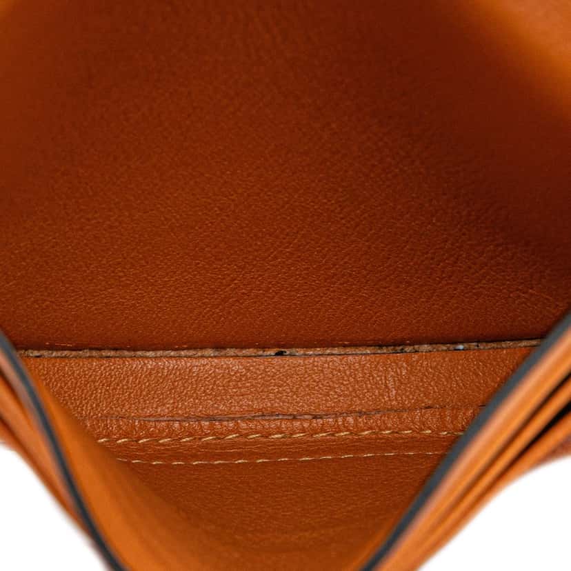 Loewe Small Soft Calfskin Heel Pouch Orange Leather Very good condition - Box View