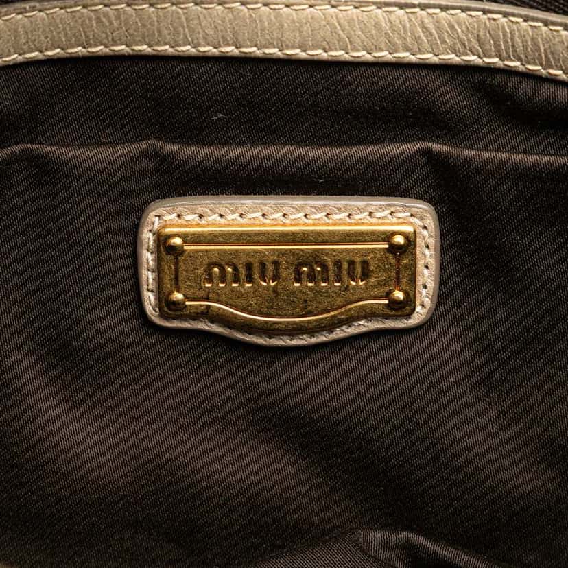 Miu Miu Matelasse Lambskin Satchel Brown Leather Good condition - Box View