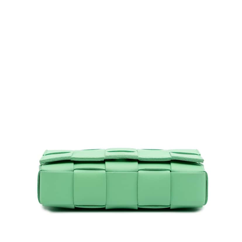 Bottega Veneta Small Nappa Intrecciato Cassette Crossbody Green Leather Good condition - Inside View