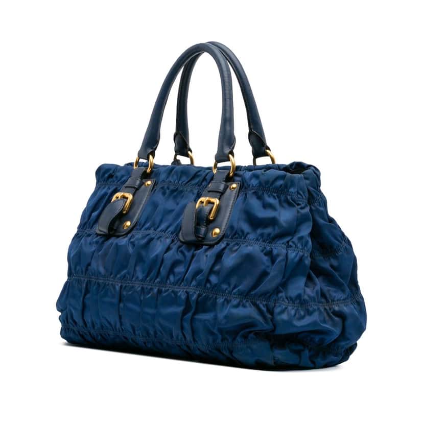 Prada Tessuto Gaufre Satchel Blue Good condition - Back View