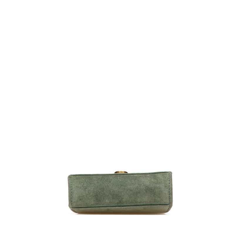 Salvatore Ferragamo Mini Gancini Suede Chain Crossbody Green Leather Good condition - Inside View