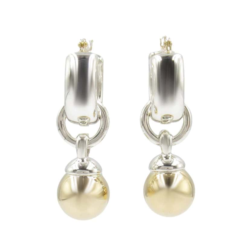 Tiffany & Co Sterling Silver and 18K Yellow Gold Fascination Ball Dangle Earrings Silver Silver Good condition - Front View