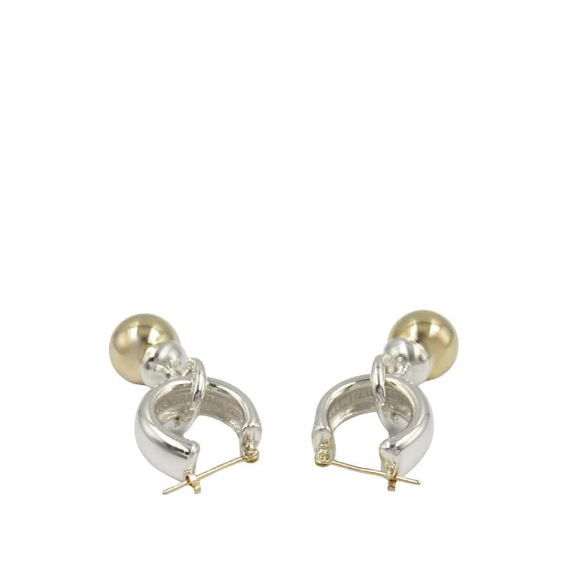 Tiffany & Co Sterling Silver and 18K Yellow Gold Fascination Ball Dangle Earrings Silver Silver Good condition - Inside View