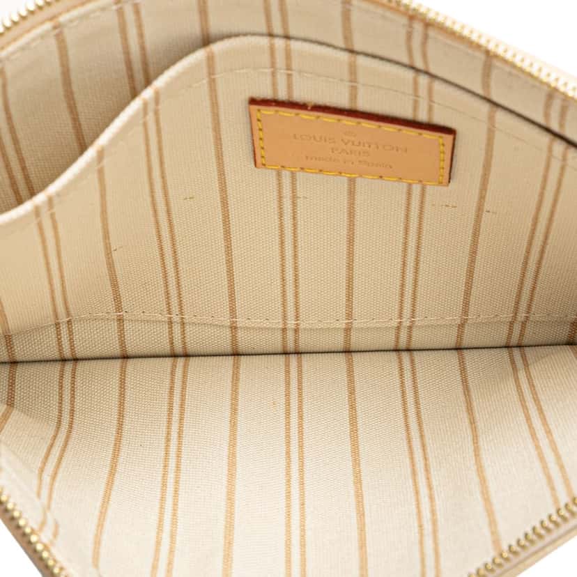 Louis Vuitton Damier Azur Neverfull Pouch MM White Canvas Good condition - Model View