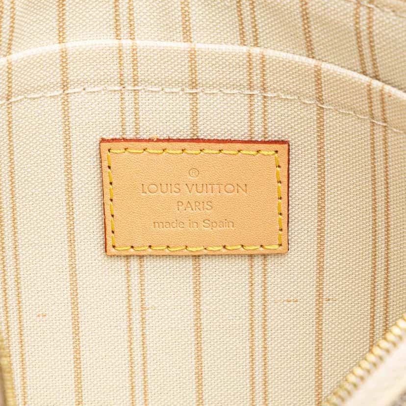 Louis Vuitton Damier Azur Neverfull Pouch MM White Canvas Good condition - Box View