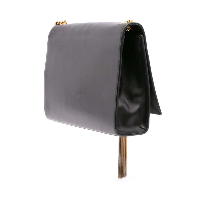 Saint Laurent Medium Smooth Calfskin Classic Monogram Kate Tassel Crossbody Black Leather Good condition - Back View