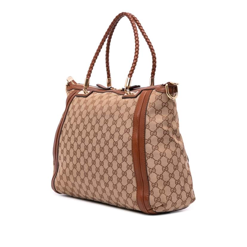 Gucci GG Canvas Bella Satchel Brown Canvas Good condition - Back View
