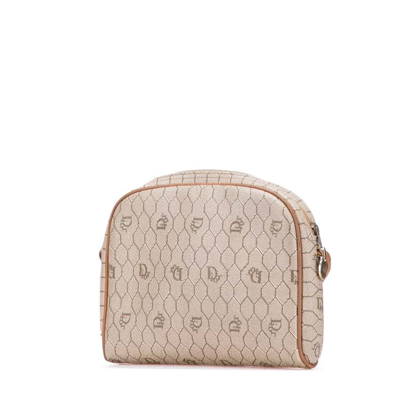 Dior Honeycomb Coated Canvas Crossbody Brown Canvas Good condition - Back View