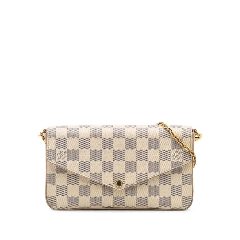 Louis Vuitton Damier Azur Pochette Felicie White Canvas Very good condition - Front View