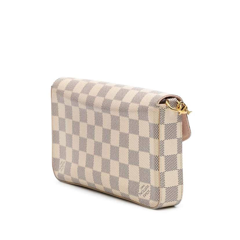 Louis Vuitton Damier Azur Pochette Felicie White Canvas Very good condition - Back View
