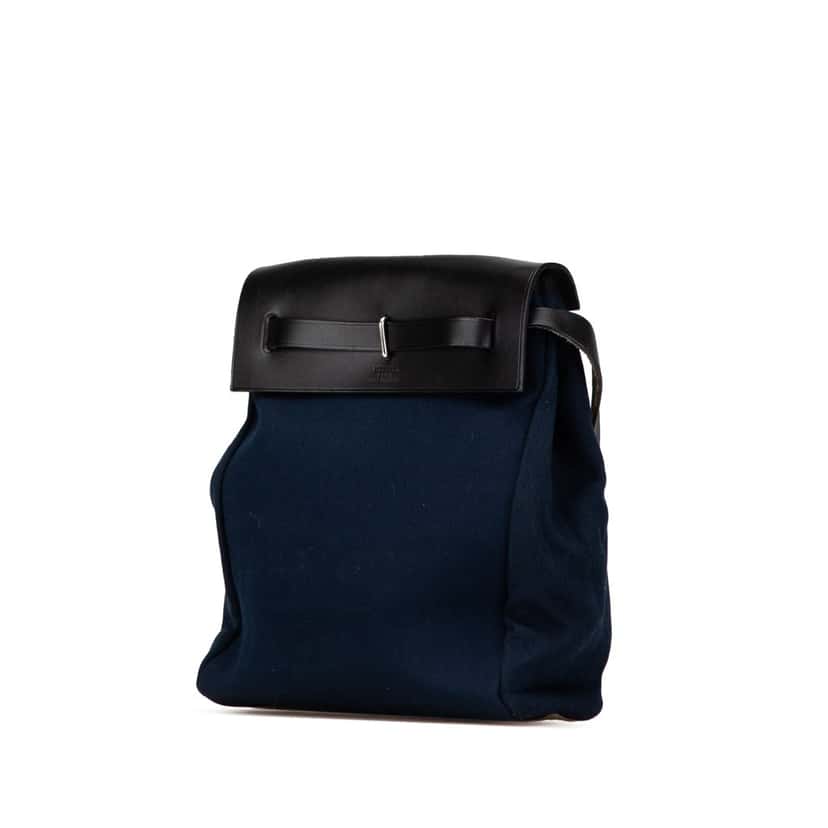 Hermès Toile Herbag TPM Blue Canvas Good condition - Back View