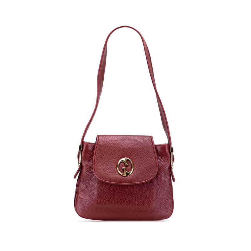 Gucci Leather 1973 Shoulder Bag Red Leather Very good condition - Front View