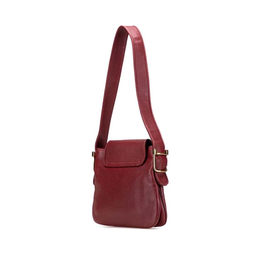 Gucci Leather 1973 Shoulder Bag Red Leather Very good condition - Back View