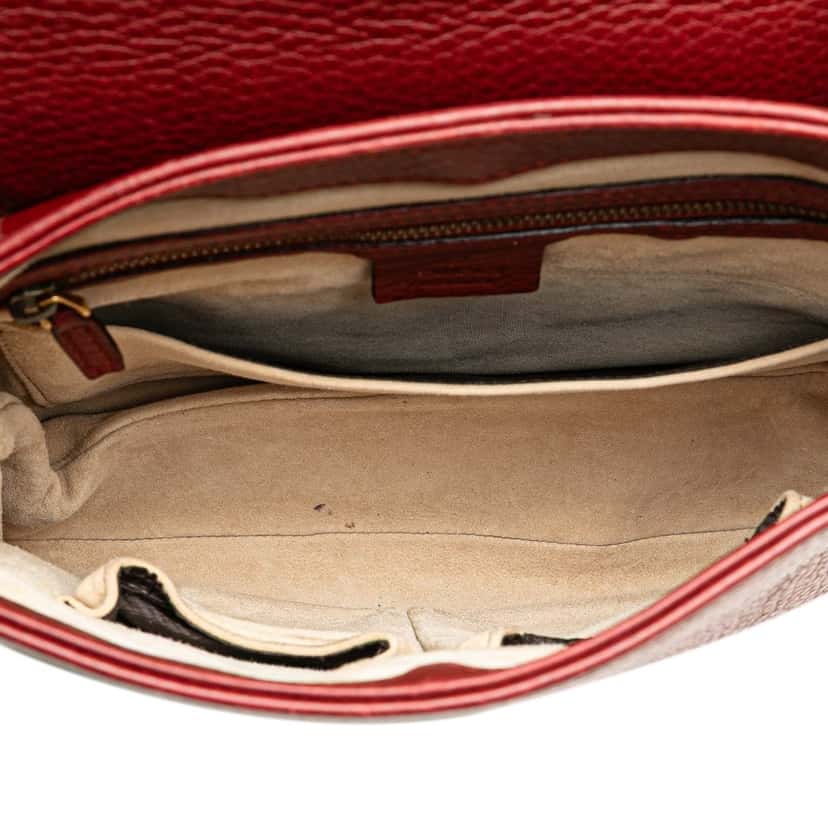 Gucci Leather 1973 Shoulder Bag Red Leather Very good condition - Model View
