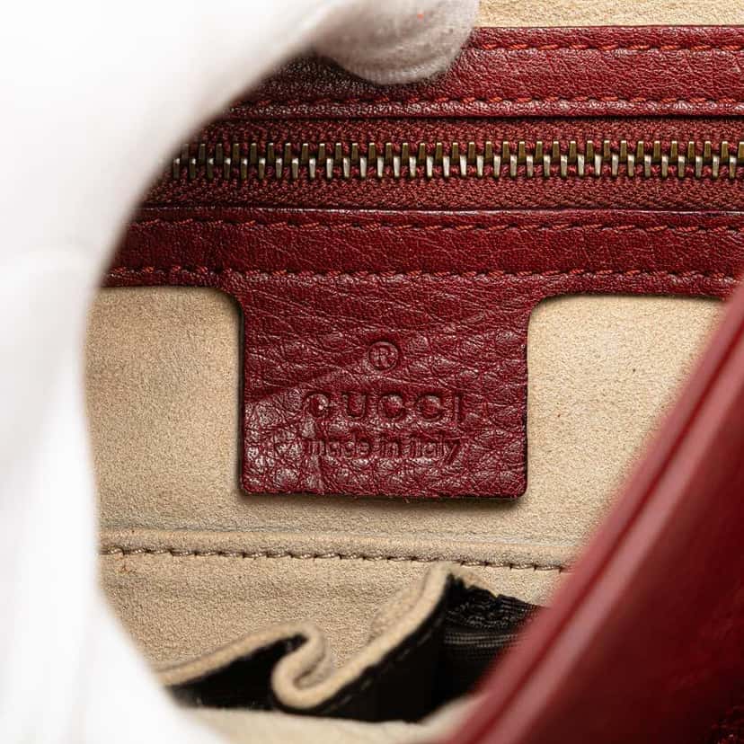 Gucci Leather 1973 Shoulder Bag Red Leather Very good condition - Box View