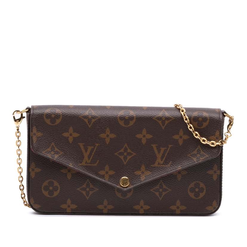 Louis Vuitton Monogram Pochette Felicie Brown Canvas Good condition - Front View