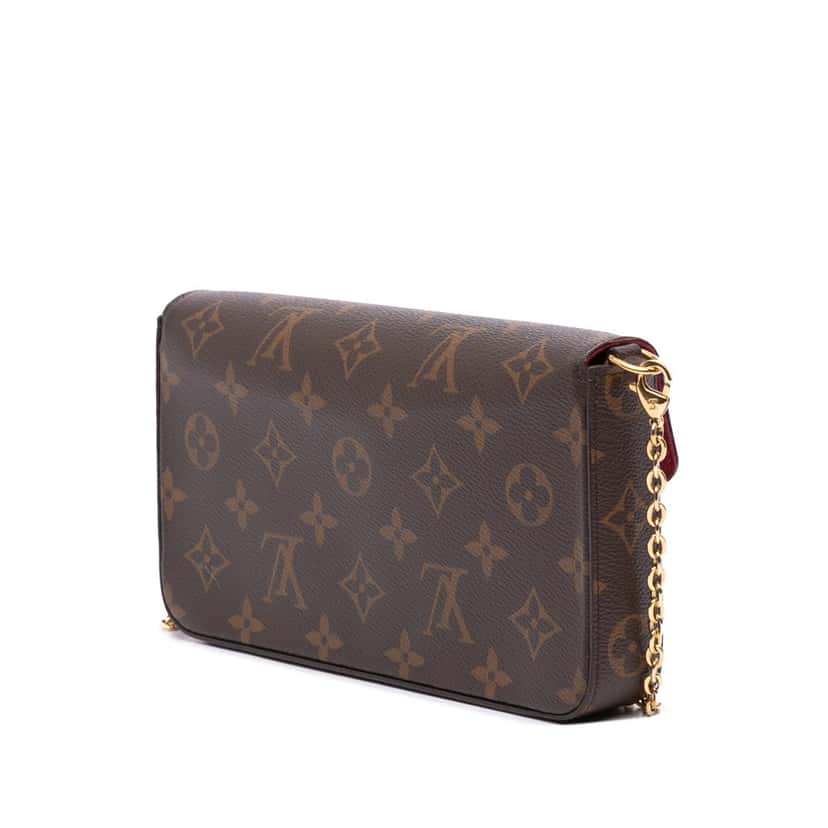 Louis Vuitton Monogram Pochette Felicie Brown Canvas Good condition - Back View