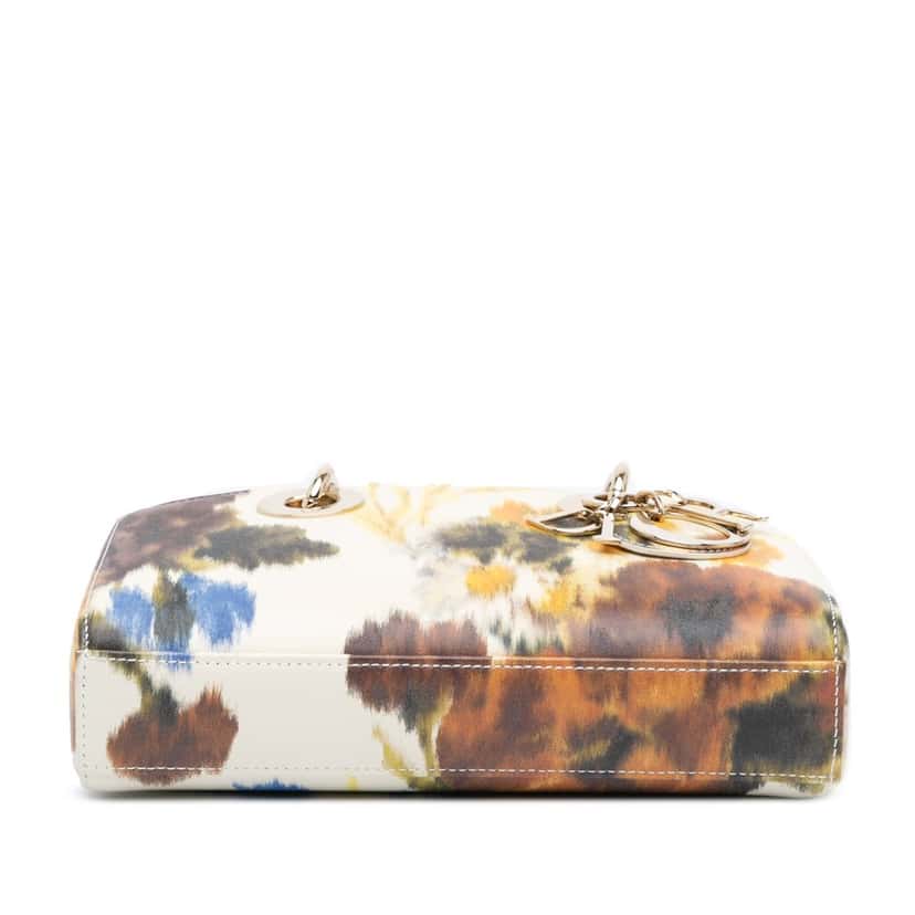 Dior Small Leather Floral Print Lady D Joy White Leather Good condition - Inside View