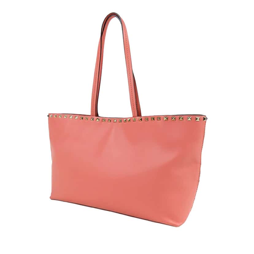 Valentino Leather Rockstud Tote Pink Leather Good condition - Back View