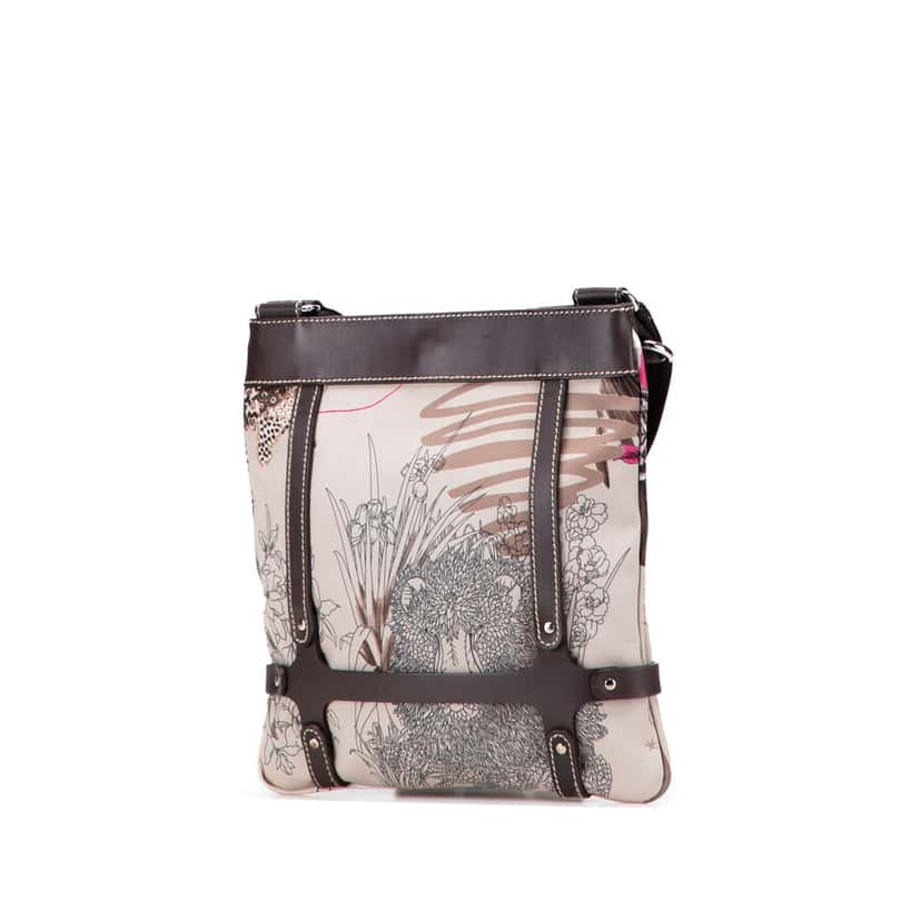 Salvatore Ferragamo Nylon Jungle Safari Crossbody Brown Good condition - Back View