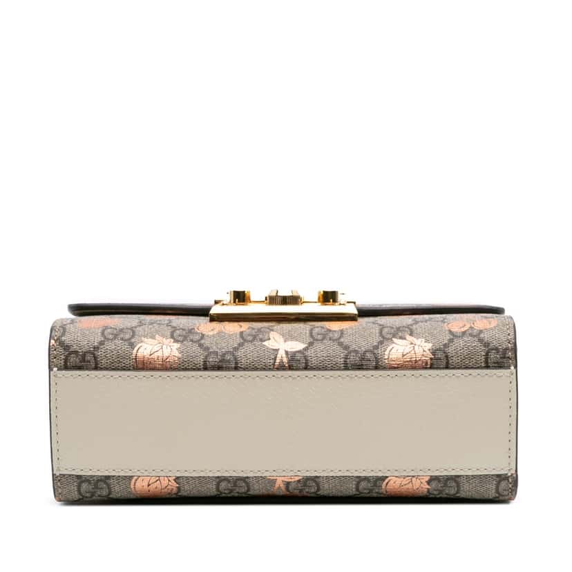 Gucci Small GG Supreme Berry Padlock Crossbody Brown Canvas Good condition - Inside View