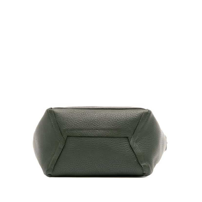 Celine Small Leather Seau Sangle Bucket Bag Green Leather Good condition - Inside View