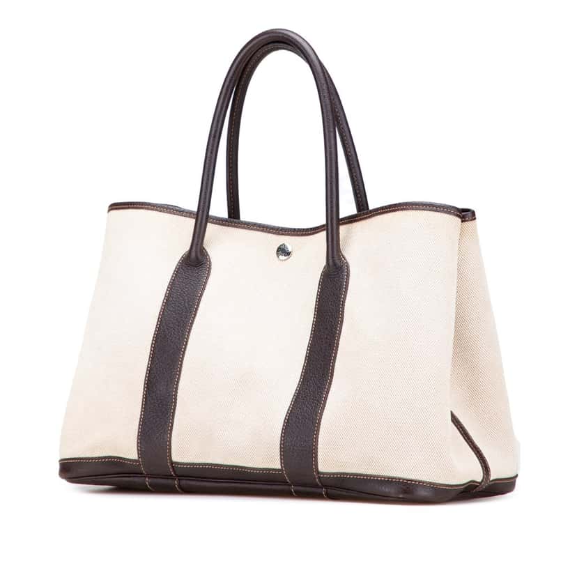 Hermès Toile and Negonda Garden Party 36 Brown Canvas Good condition - Back View