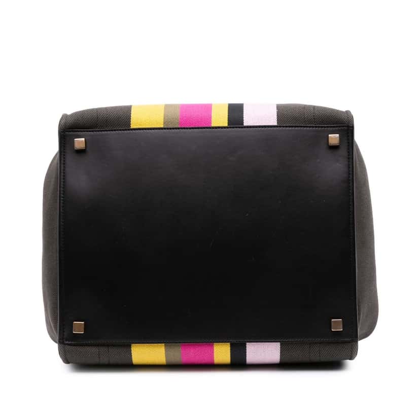 Celine Medium Canvas Striped Phantom Luggage Tote Brown Canvas Good condition - Inside View