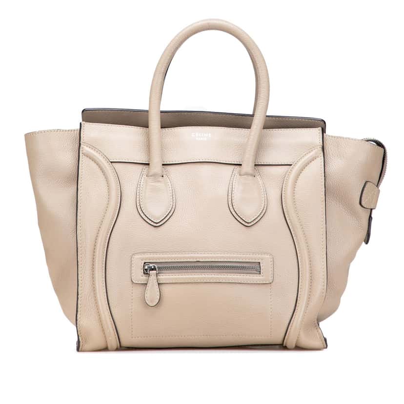 Celine Mini Calfskin Luggage Tote Brown Leather Good condition - Front View